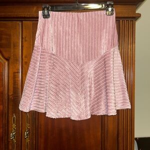 Free People Pink Striped Mini Skirt